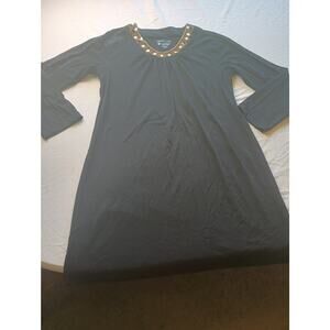 Coolibar UPF 50+ Protection Mini Dress Women Size Large 3/4 sleeve Black
